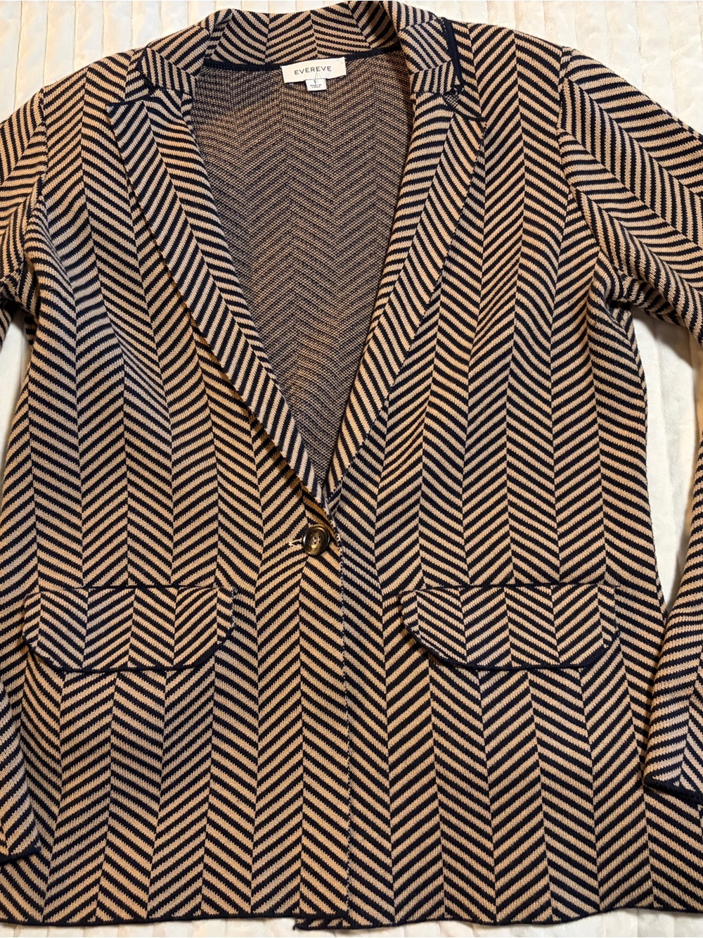 EverEve Women’s Black and Tan Herringbone Blazer